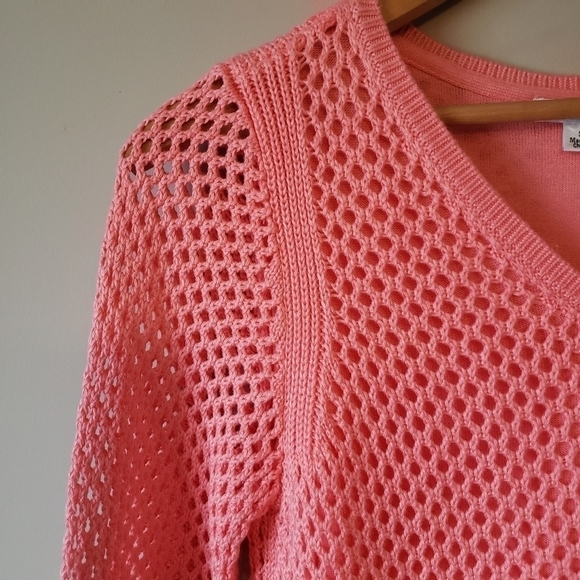 Croft & Barrow Pink Double Layer Loose Knit Sweater - Picture 3 of 11